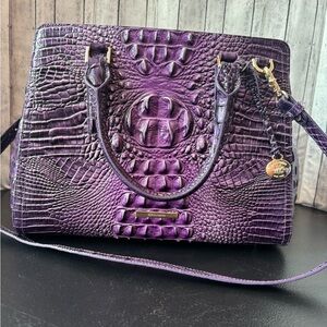 Brahmin Ultraviolet Melbourne Small Finley Crocodile Embossed